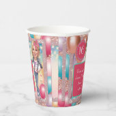 Zollname und Glitzer Süß 16 Pappbecher (Rechts)