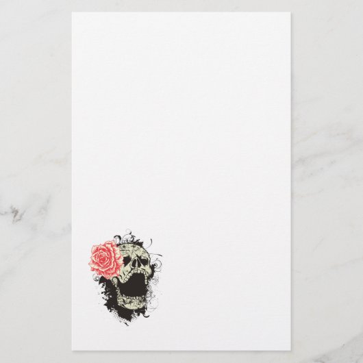 Zollpapier für Schädel und Rose Briefpapier (Vorderseite)
