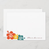 Zollpapier für tropischen Orangen-Hibiskus-Blume Mitteilungskarte (Vorne/Hinten)