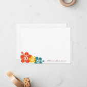 Zollpapier für tropischen Orangen-Hibiskus-Blume Mitteilungskarte (Vorderseite/Rückseite Beispiel)