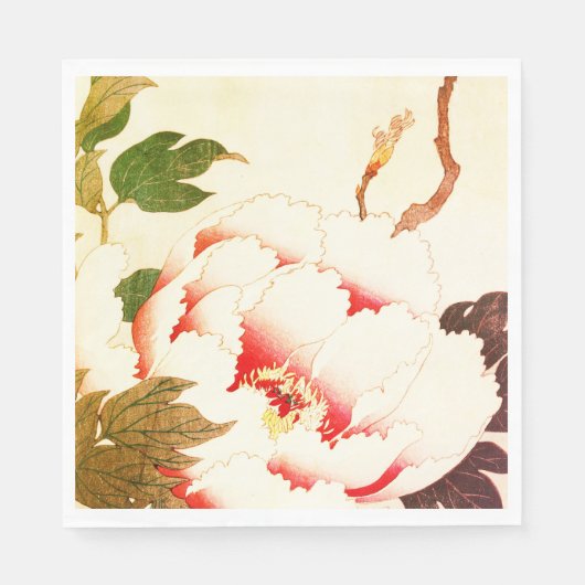 ZOLLPAPIER NAPKIN WEISSE BLUME SERVIETTE (Vorderseite)