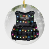 Zollpolizei Bulletproof Vest Polizeibeamte Ligh Keramik Ornament (Hinten)