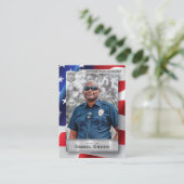 Zollpolizei Handelskarten US-Flagge Silver Telefonnummerkarte (Stehend Vorderseite)