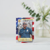 Zollpolizei Handelskarten US-Flagge Silver Telefonnummerkarte (Stehend Vorderseite)