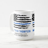 Zollpolizei Thin Blue Line American Flag Kaffeetasse (Vorderseite Links)