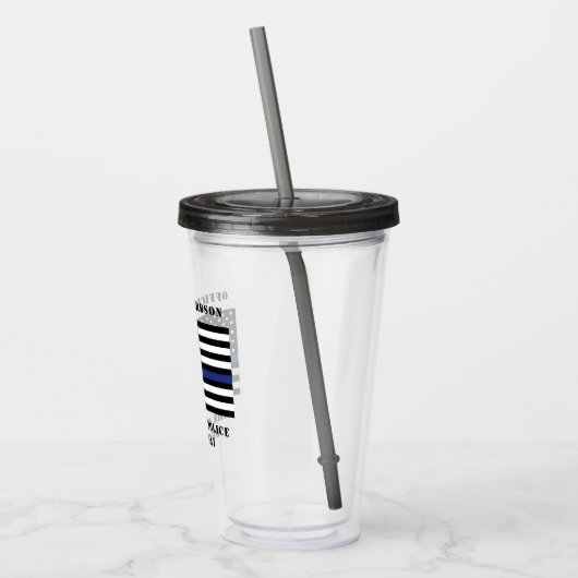 Zollpolizei Thin Blue Line Polizei Acryltrinkbecher (Links)