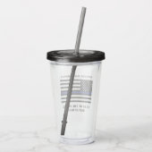 Zollpolizei Thin Blue Line Polizei Acryltrinkbecher (Rückseite)