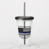 Zollpolizei Thin Blue Line Polizei Acryltrinkbecher (Vorderseite)