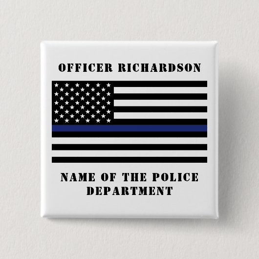 Zollpolizei Thin Blue Line Polizei Button (Vorderseite)
