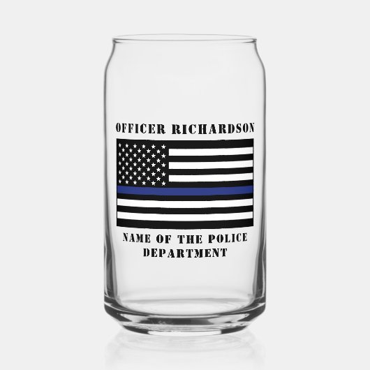 Zollpolizei Thin Blue Line Polizei Dosenglas (Vorderseite)