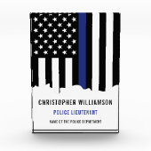 Zollpolizei Thin Blue Line Polizei Fotoblock (Vorderseite)