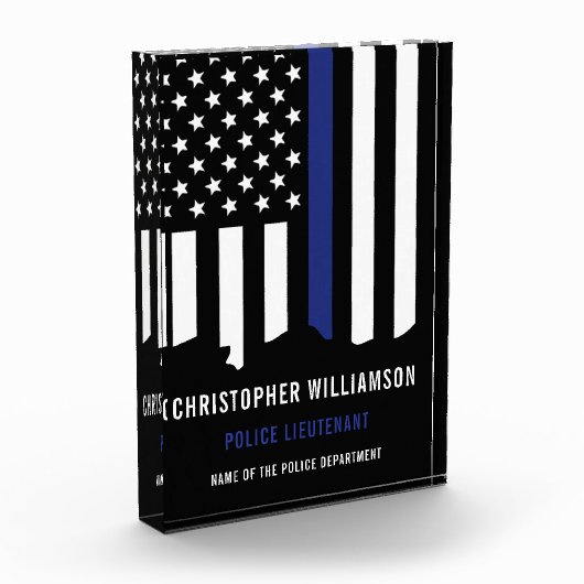 Zollpolizei Thin Blue Line Polizei Fotoblock (Links)