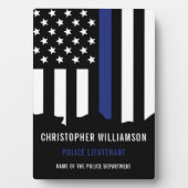 Zollpolizei Thin Blue Line Polizei Fotoplatte (Vorderseite)