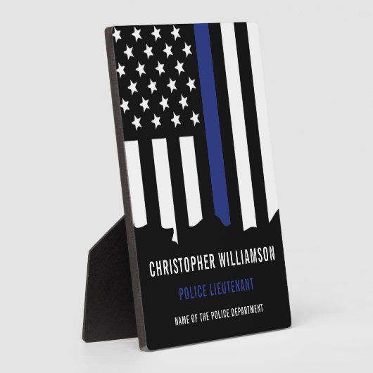 Zollpolizei Thin Blue Line Polizei Fotoplatte (Seite)