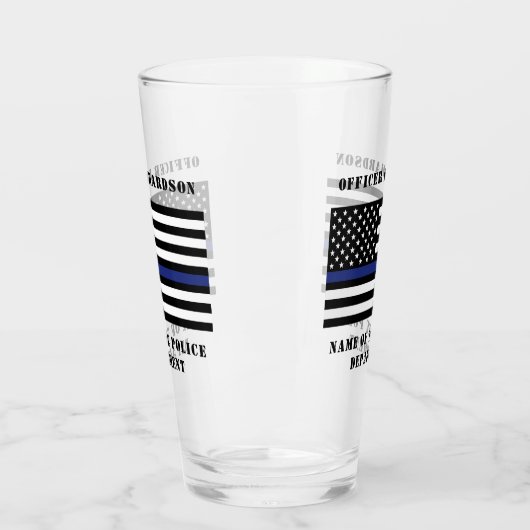 Zollpolizei Thin Blue Line Polizei Glas (Links)