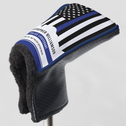 Zollpolizei Thin Blue Line Polizei Golf Headcover (3/4 Vorderseite)