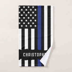 Zollpolizei Thin Blue Line Polizei Handtuch