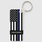 Zollpolizei Thin Blue Line Polizei Schlüsselanhänger (Rückseite)