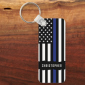 Zollpolizei Thin Blue Line Polizei Schlüsselanhänger (Vorderseite)