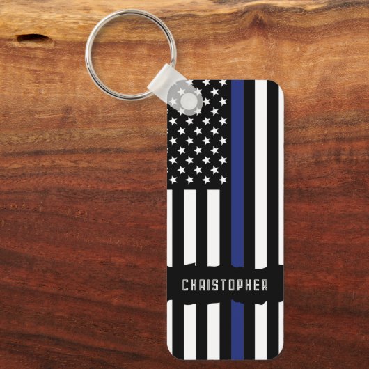 Zollpolizei Thin Blue Line Polizei Schlüsselanhänger (Vorderseite)