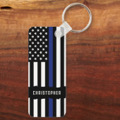 Zollpolizei Thin Blue Line Polizei Schlüsselanhänger (Rückseite)