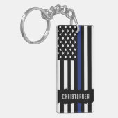 Zollpolizei Thin Blue Line Polizei Schlüsselanhänger (Vorderseite links)