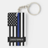 Zollpolizei Thin Blue Line Polizei Schlüsselanhänger (Rückseite)