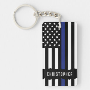 Zollpolizei Thin Blue Line Polizei Schlüsselanhänger