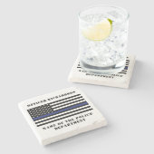 Zollpolizei Thin Blue Line Polizei Steinuntersetzer (Seitenansicht)