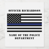 Zollpolizei Thin Blue Line Polizei Weinetikett (Einzelnes Label)