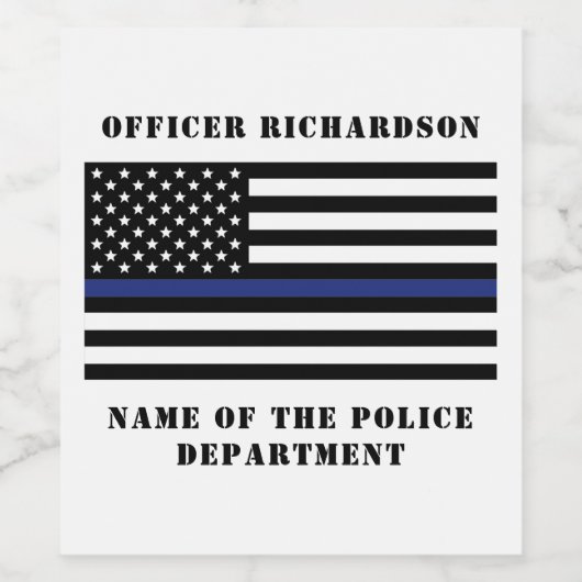 Zollpolizei Thin Blue Line Polizei Weinetikett (Einzelnes Label)