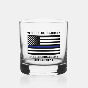 Zollpolizei Thin Blue Line Polizei Whiskyglas