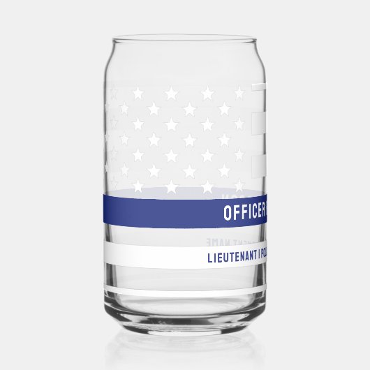 Zollpolizei Thin Blue Line Polizeiabteilung Dosenglas (Vorderseite)