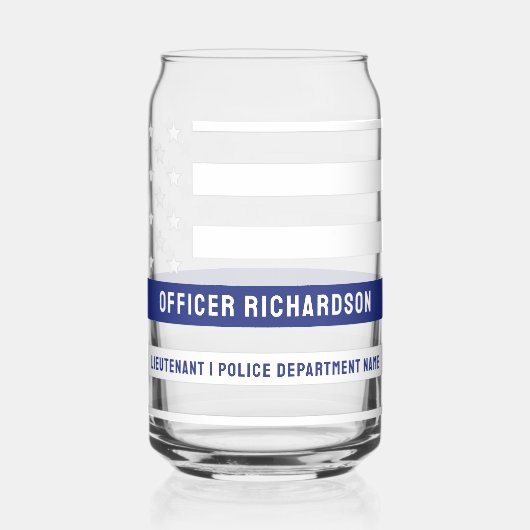 Zollpolizei Thin Blue Line Polizeiabteilung Dosenglas (Links)