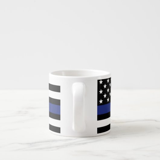 Zollpolizei Thin Blue Line Polizeiabteilung Espressotasse (Rückseite)