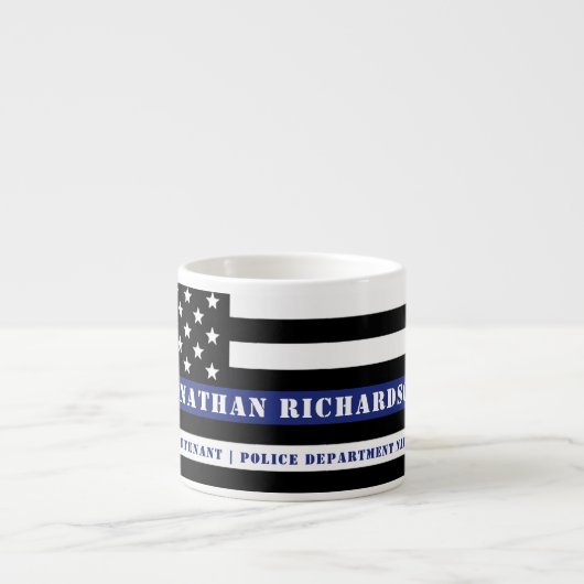 Zollpolizei Thin Blue Line Polizeiabteilung Espressotasse (Vorderseite)