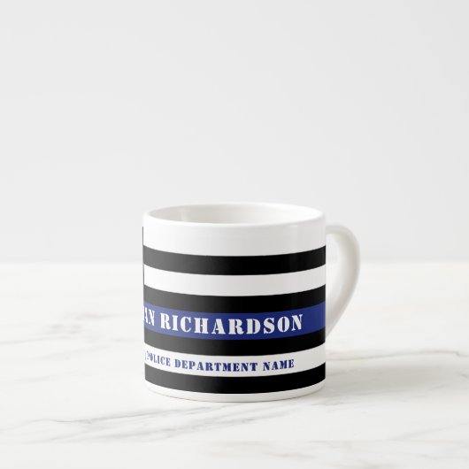 Zollpolizei Thin Blue Line Polizeiabteilung Espressotasse (Vorderseite Rechts)