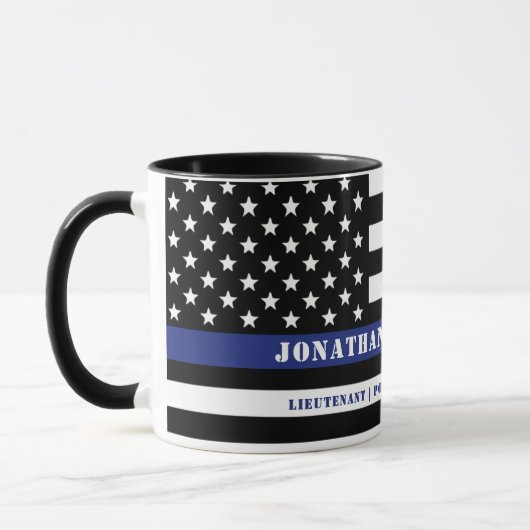 Zollpolizei Thin Blue Line Polizeiabteilung Tasse (Links)