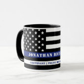 Zollpolizei Thin Blue Line Polizeiabteilung Tasse (Vorderseite Links)