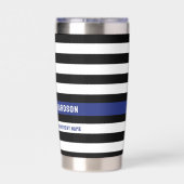 Zollpolizei Thin Blue Line Polizeiabteilung Thermobecher (Rückseite)