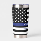 Zollpolizei Thin Blue Line Polizeiabteilung Thermobecher (Vorderseite)