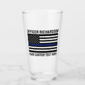 Zollpolizei Thin Blue Line Polizeiflagge Glas (Vorderseite)