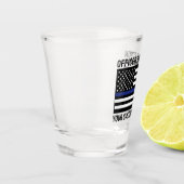 Zollpolizei Thin Blue Line Polizeiflagge Schnapsglas (Links)