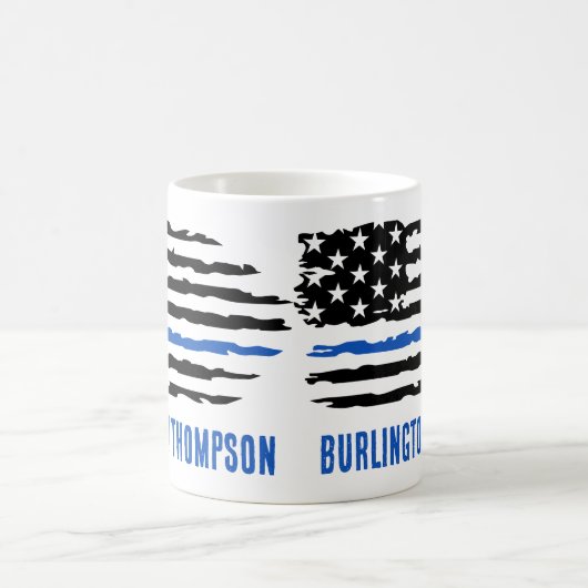 Zollpolizei Thin Blue Line US-Flagge Kaffeetasse (Mittel)