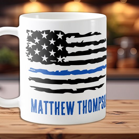 Zollpolizei Thin Blue Line US-Flagge Kaffeetasse