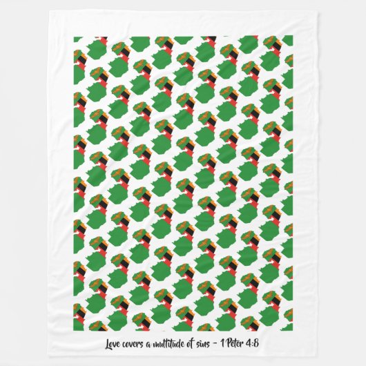 Zollrechtliche Christliche Flagge Sambias Fleecedecke (Vorderseite)