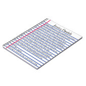 ZOLLRECHTLICHE SCHREIBBOGENMELDUNG mit Kursivschri Notizblock (Linke Seite)