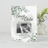 ZOLLREICHE GREENERY WEDING SPAREN DIE DATEN EINLADUNG (Stehend Vorderseite)