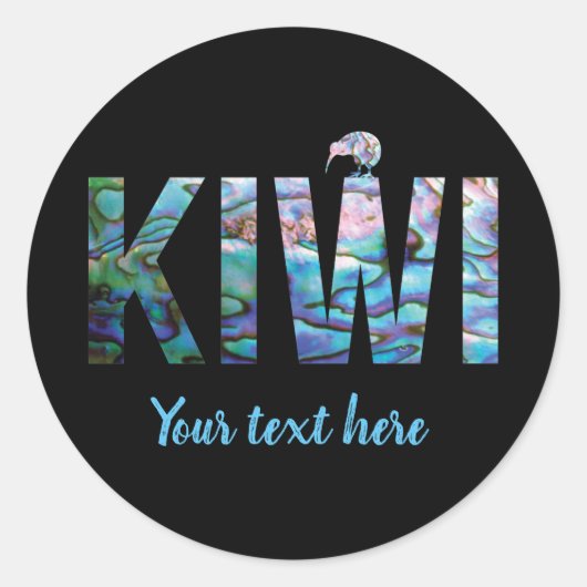 ZOLLREIHE NEUZEALAND KIWI PAUA RUNDSCHALTER RUNDER AUFKLEBER (Vorderseite)