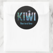 ZOLLREIHE NEUZEALAND KIWI PAUA RUNDSCHALTER RUNDER AUFKLEBER (Tasche)